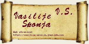 Vasilije Šponja vizit kartica